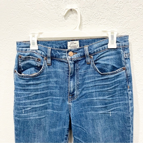 J. Crew Jeans Women's 27 Raw Hem Slim Broken In Boyfriend Distressed H6408 - Picture 3 of 9